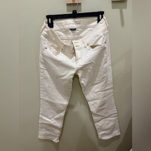 white stretch jeanss, ankle